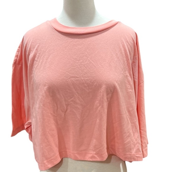 Abound Peach Crop Top Beach Screen print 1X NWOT - Picture 5 of 6